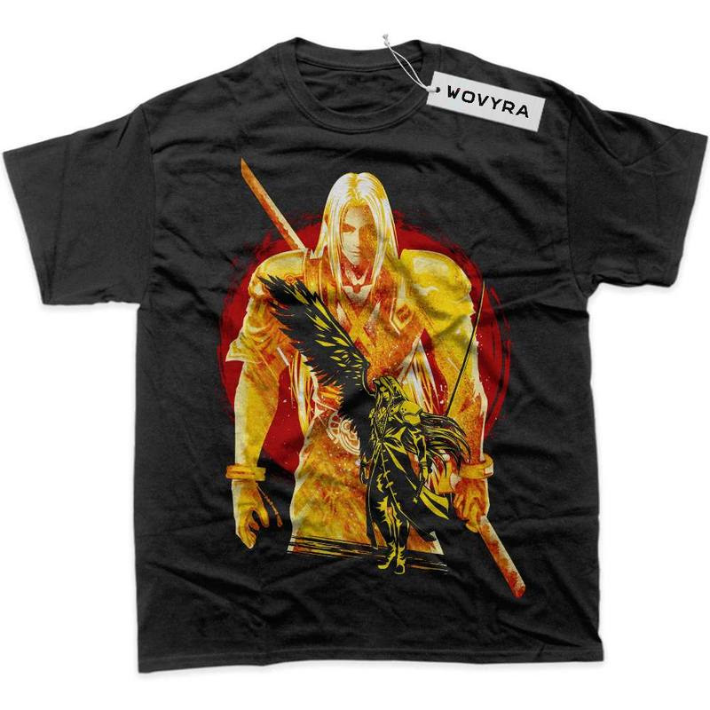 Black WOVYRA Sephiroth Final Fantasy Golden Portrait Classic Tee