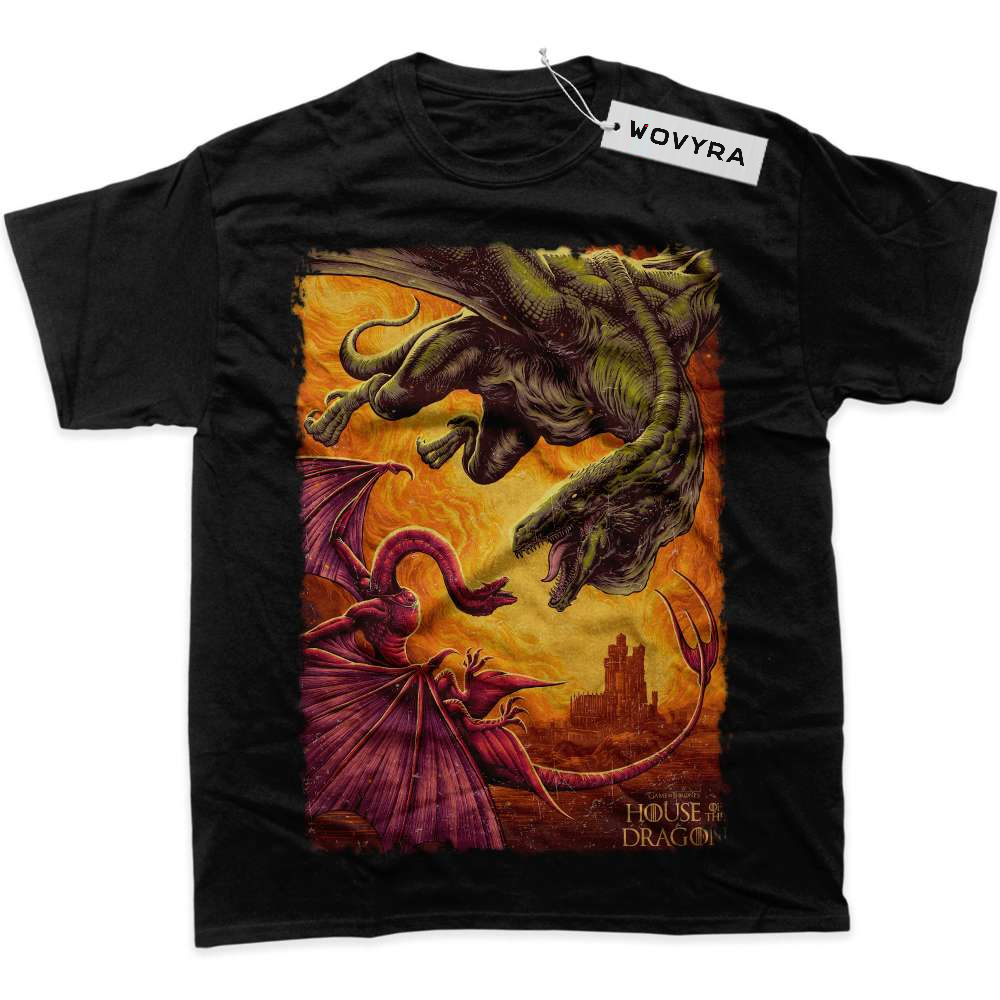 Black WOVYRA House of the Dragon Battle Scene Classic Tee