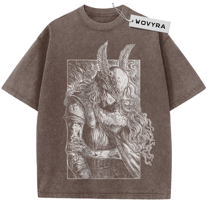 Brown Malenia T-shirt with a framed white winged-helmet portrait