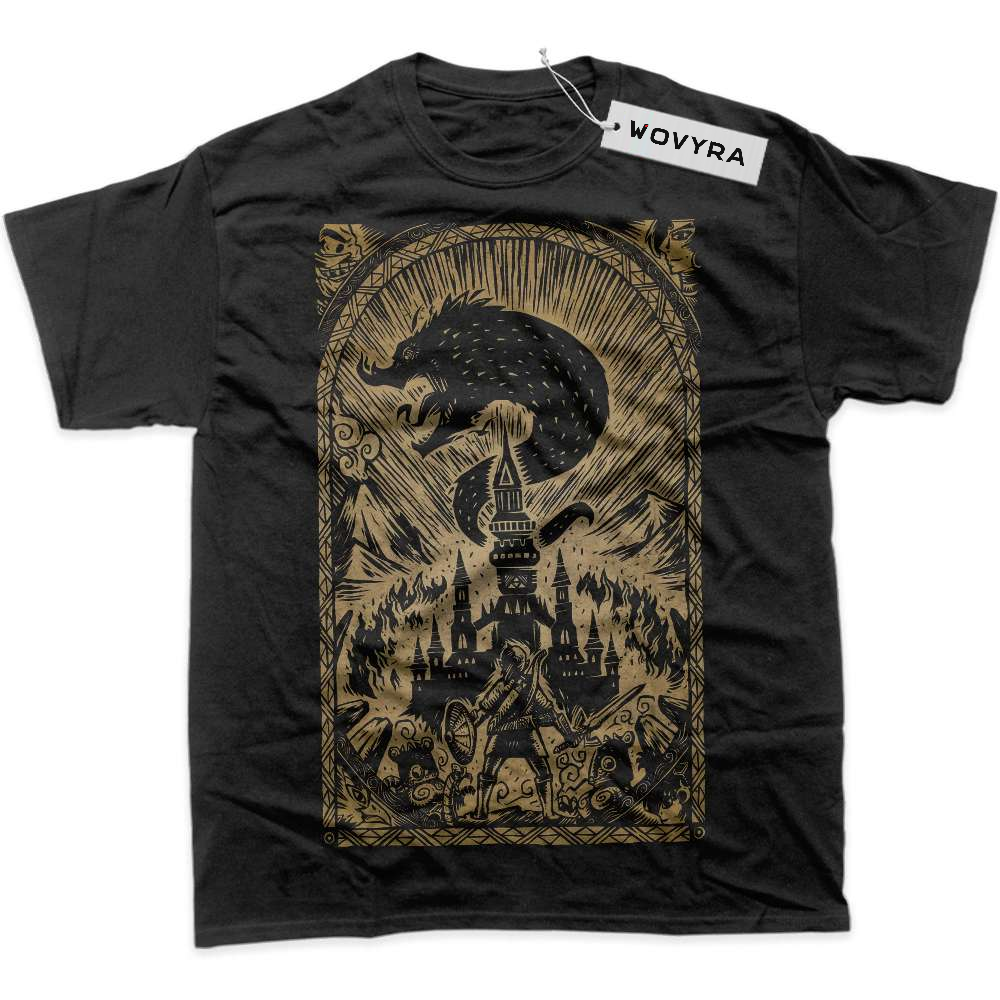Black WOVYRA Zelda Golden Woodland Scene Classic Tee