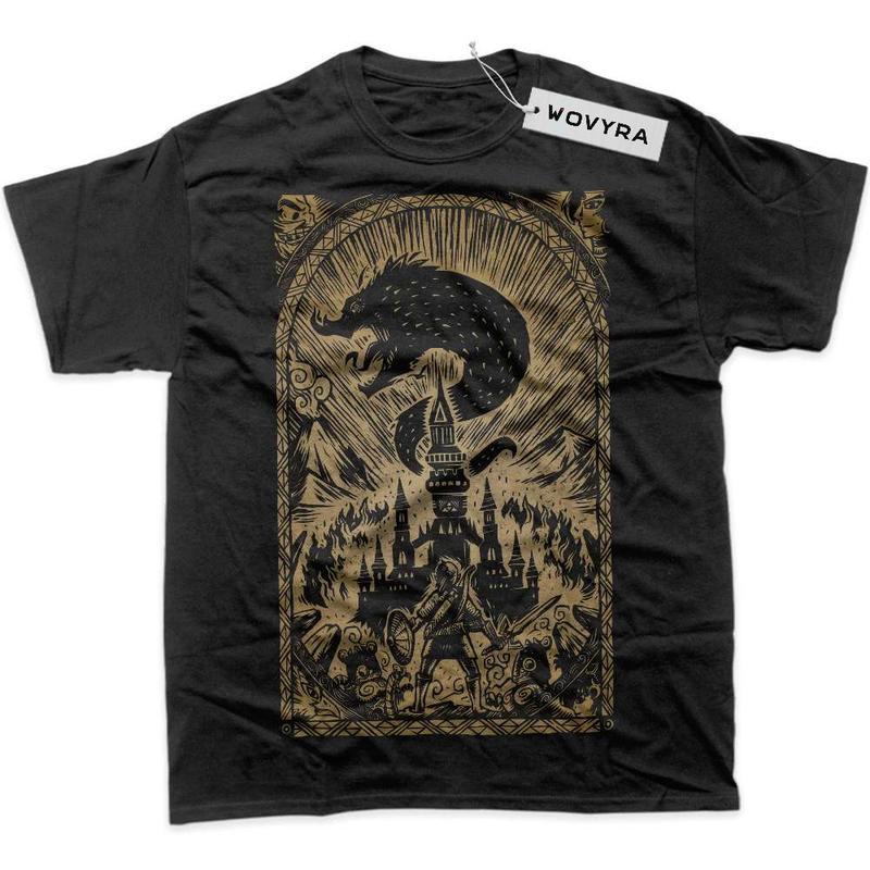 Black WOVYRA Zelda Golden Woodland Scene Classic Tee
