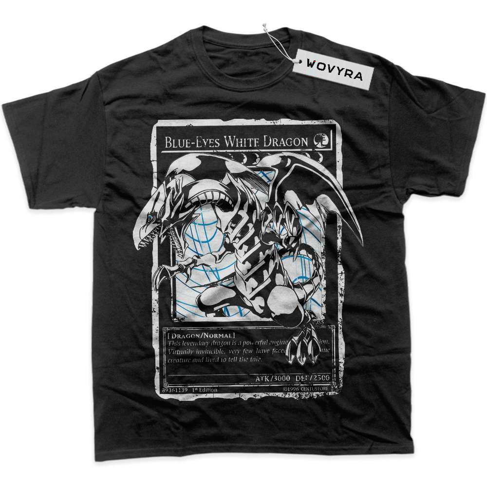 Black WOVYRA Blue-Eyes White Dragon Card Frame Classic Tee