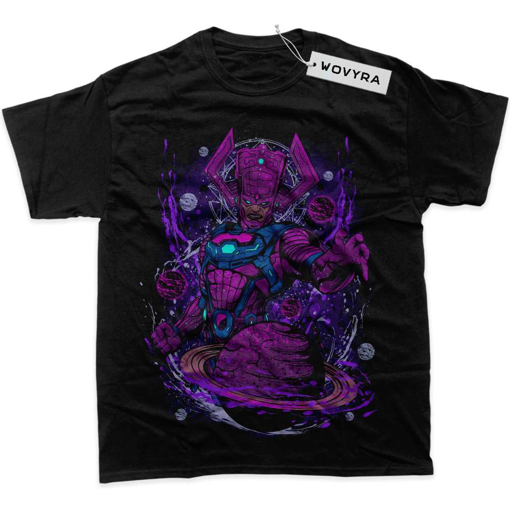 Black WOVYRA Galactus Marvel Purple Cosmic Classic Tee