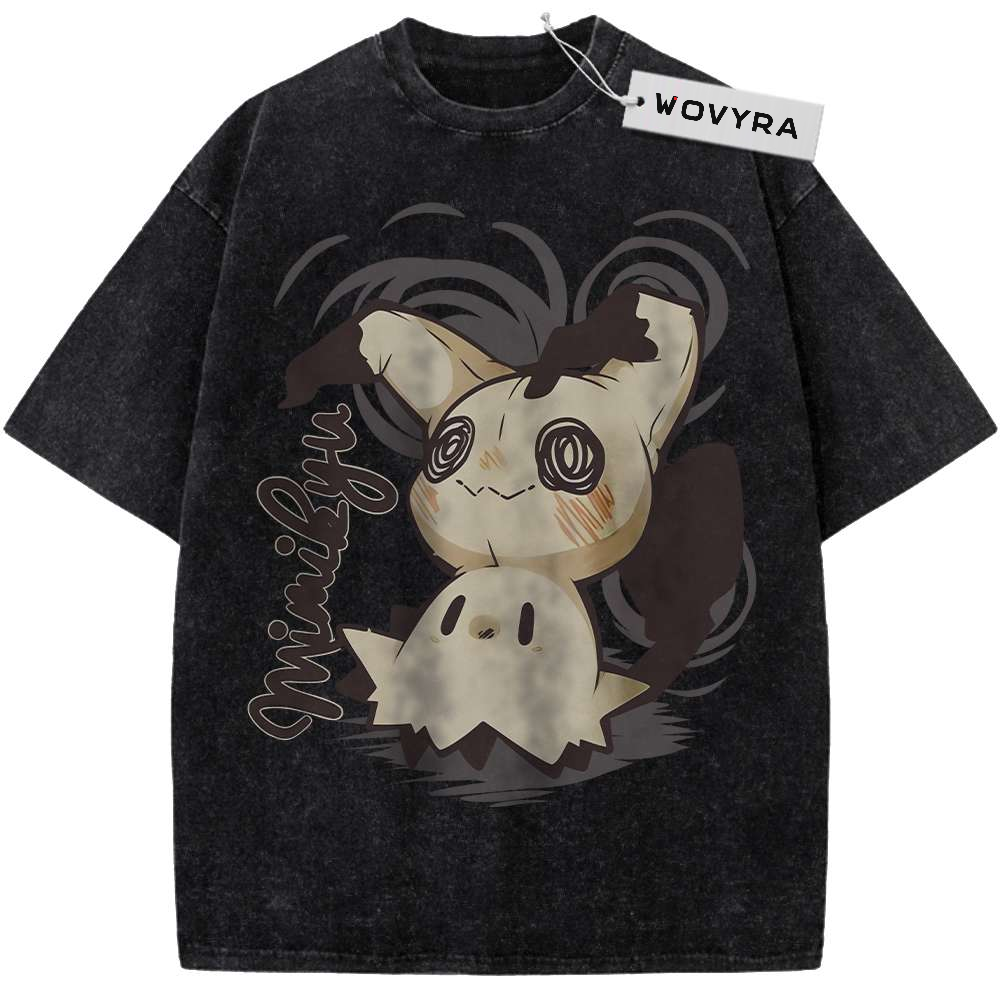 Vintage T-shirt featuring Mimikyu in a muted portrait with a dark shadow behind it