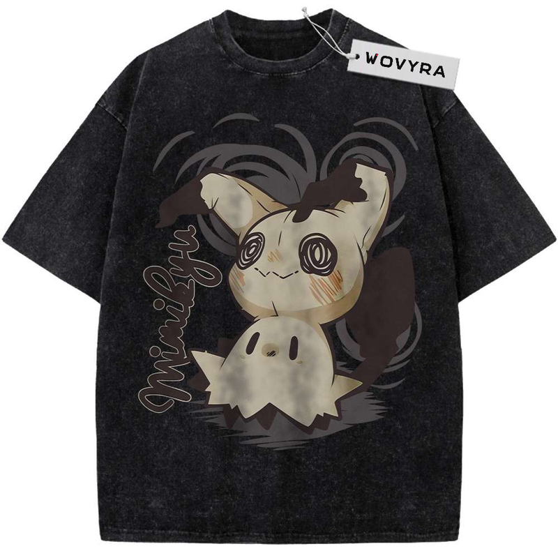 Vintage T-shirt featuring Mimikyu in a muted portrait with a dark shadow behind it