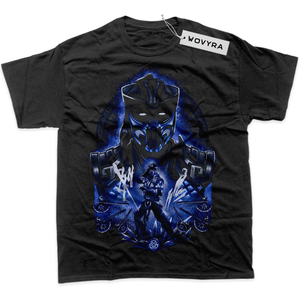 Black WOVYRA Sub-Zero Mortal Kombat Blue Hood Classic Tee