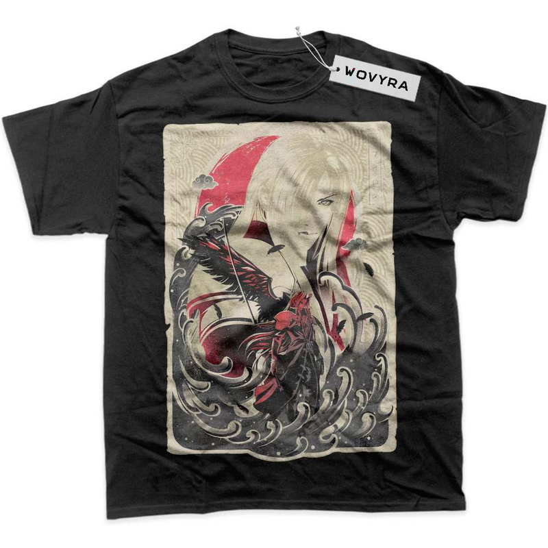 Black WOVYRA Sephiroth Final Fantasy Red Moon Classic Tee
