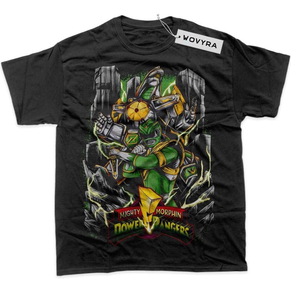 Black WOVYRA Power Rangers Green Ranger Collage Classic Tee