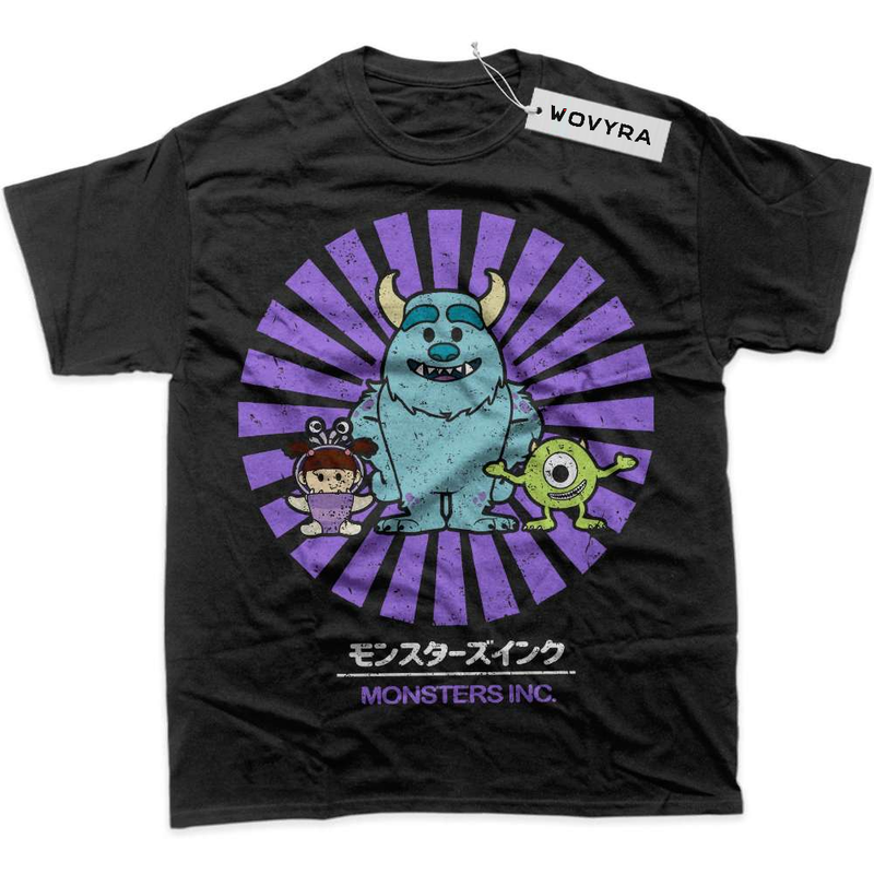 Black WOVYRA Monsters Inc. Purple Sunburst Classic Tee