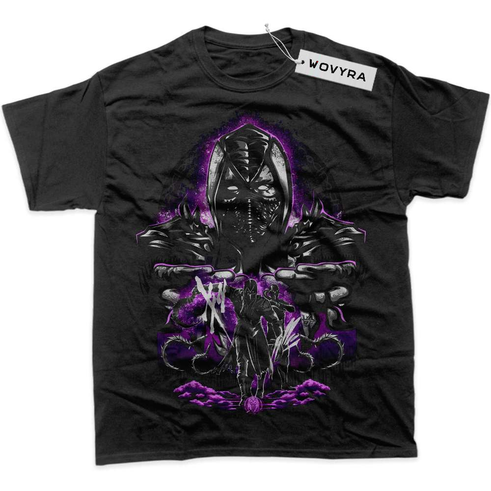 Black WOVYRA Noob Saibot Mortal Kombat Purple Hood Classic Tee
