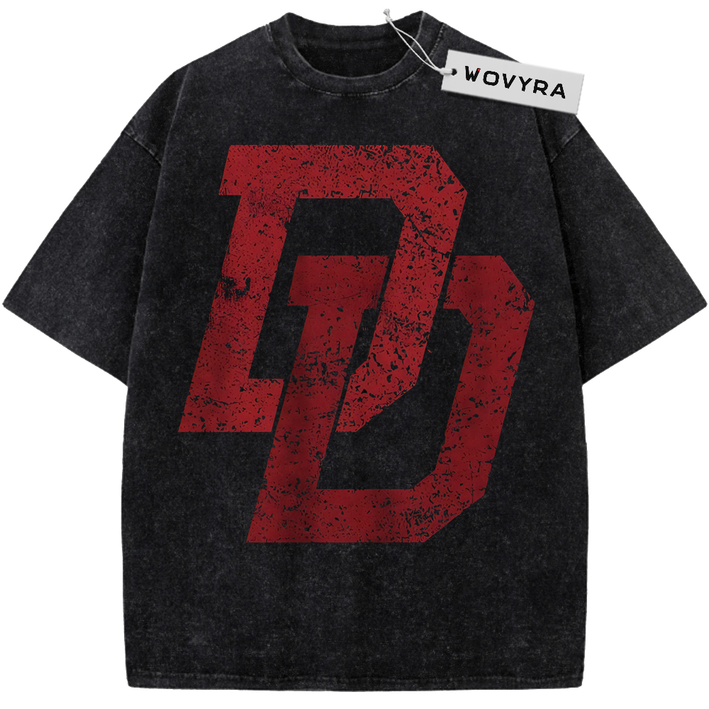 Vintage T-shirt featuring a large distressed red double-D emblem