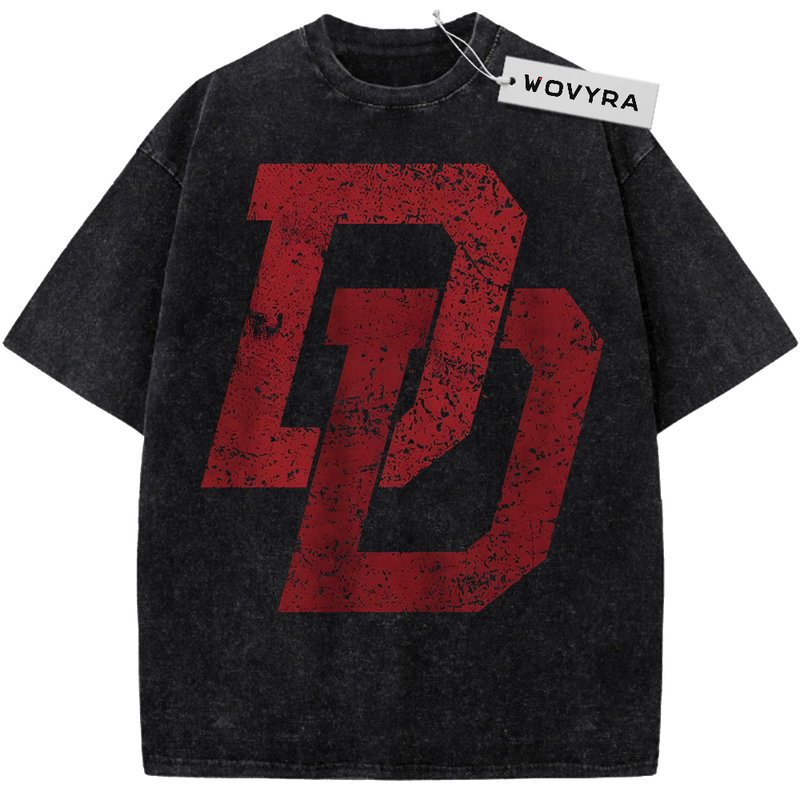 Vintage T-shirt featuring a large distressed red double-D emblem