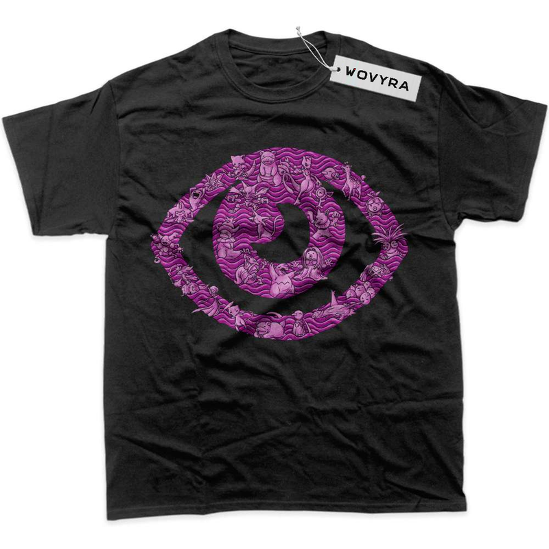 Black WOVYRA Psychic-Type Pokemon Spiral Eye Classic Tee