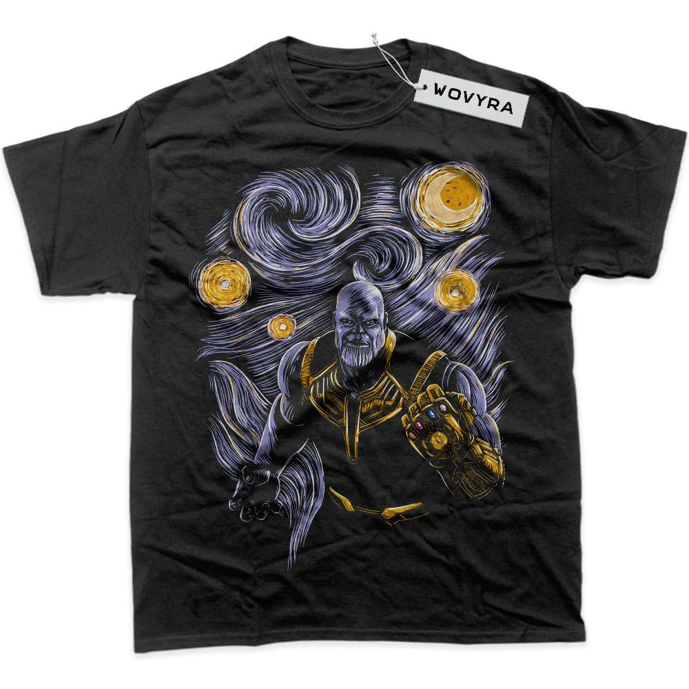 Black WOVYRA Thanos Starry Swirl Classic Tee