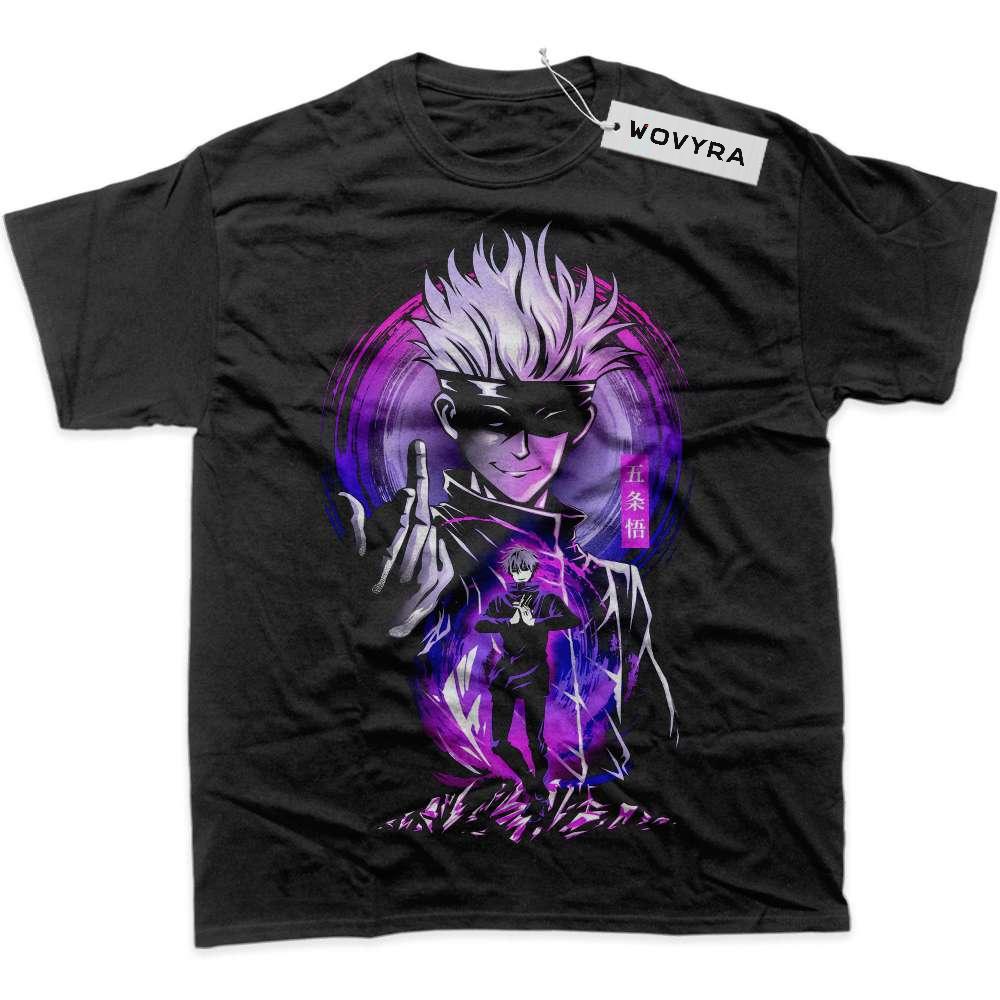 Black WOVYRA Satoru Gojo Jujutsu Kaisen Purple Portrait Classic Tee