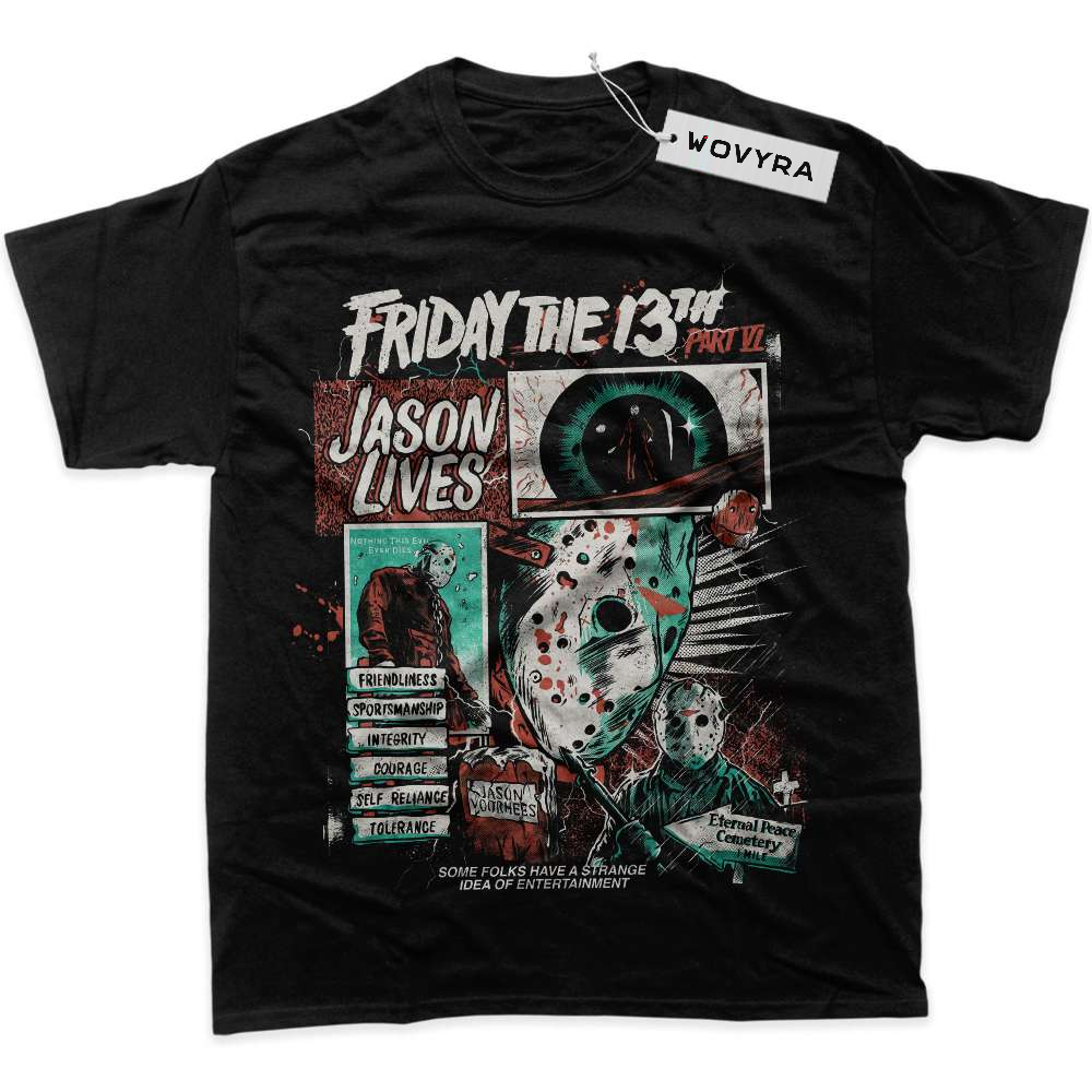 Black WOVYRA Friday the 13th Jason Lives Poster Classic Tee