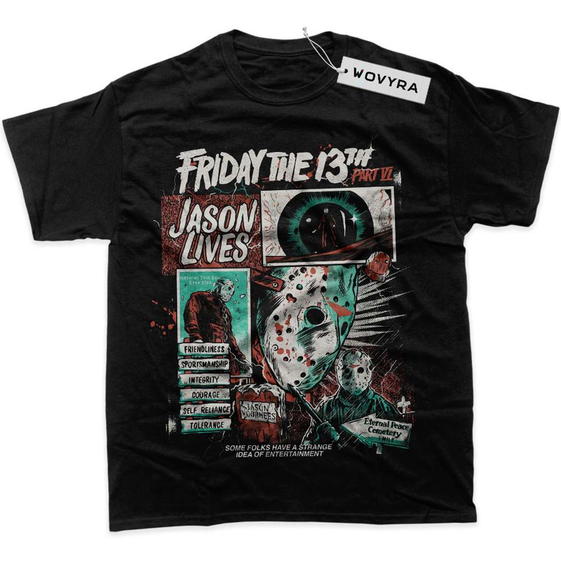Black WOVYRA Friday the 13th Jason Lives Poster Classic Tee