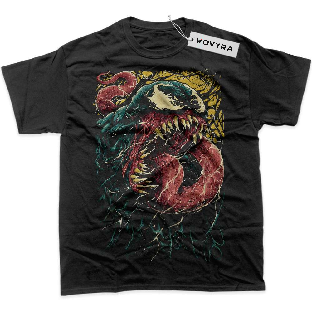 Black WOVYRA Venom Green & Gold Portrait Classic Tee