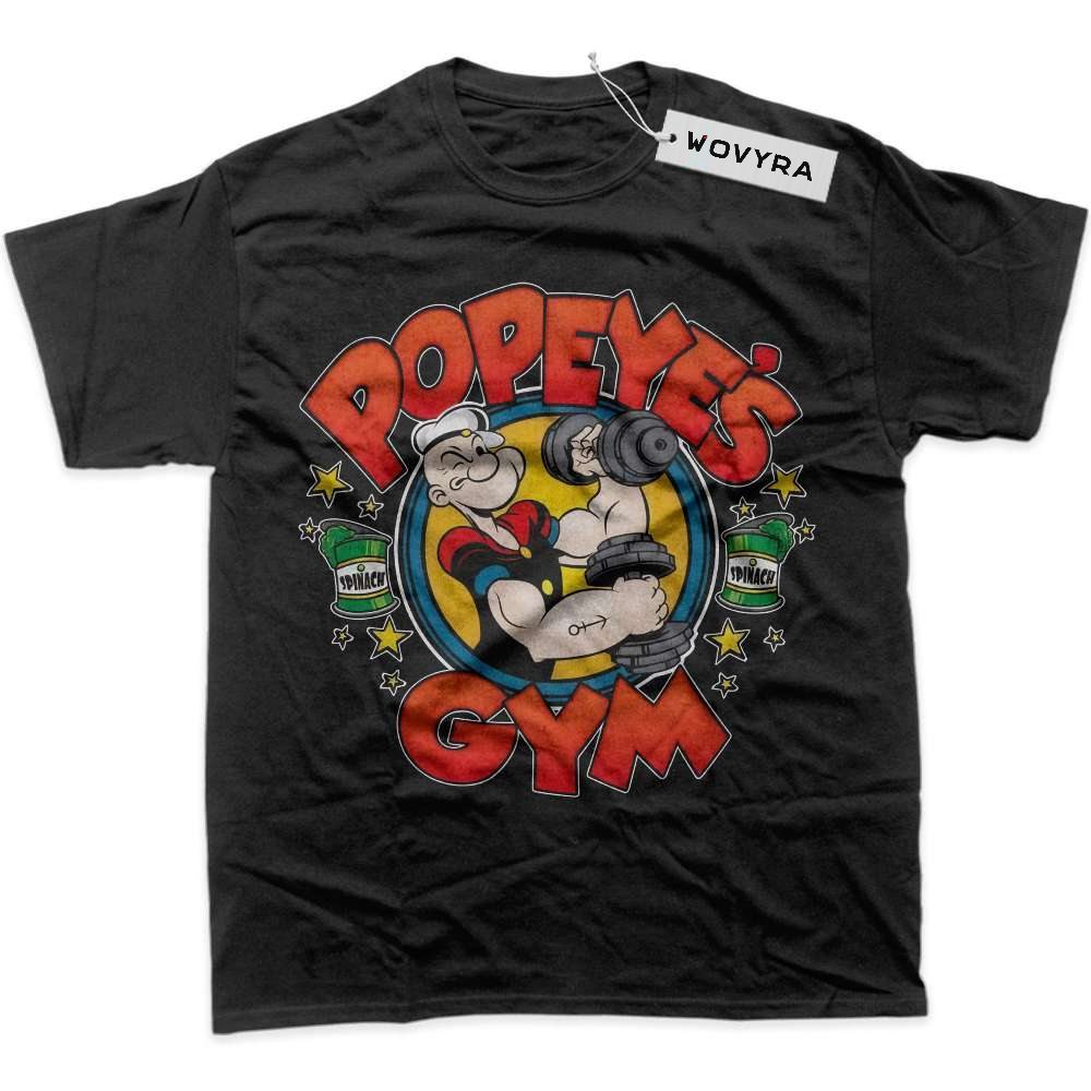 Black WOVYRA Popeye's Gym Strongman Classic Tee