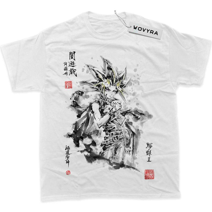 White WOVYRA Atem Yugi Muto Ink Portrait Classic Tee