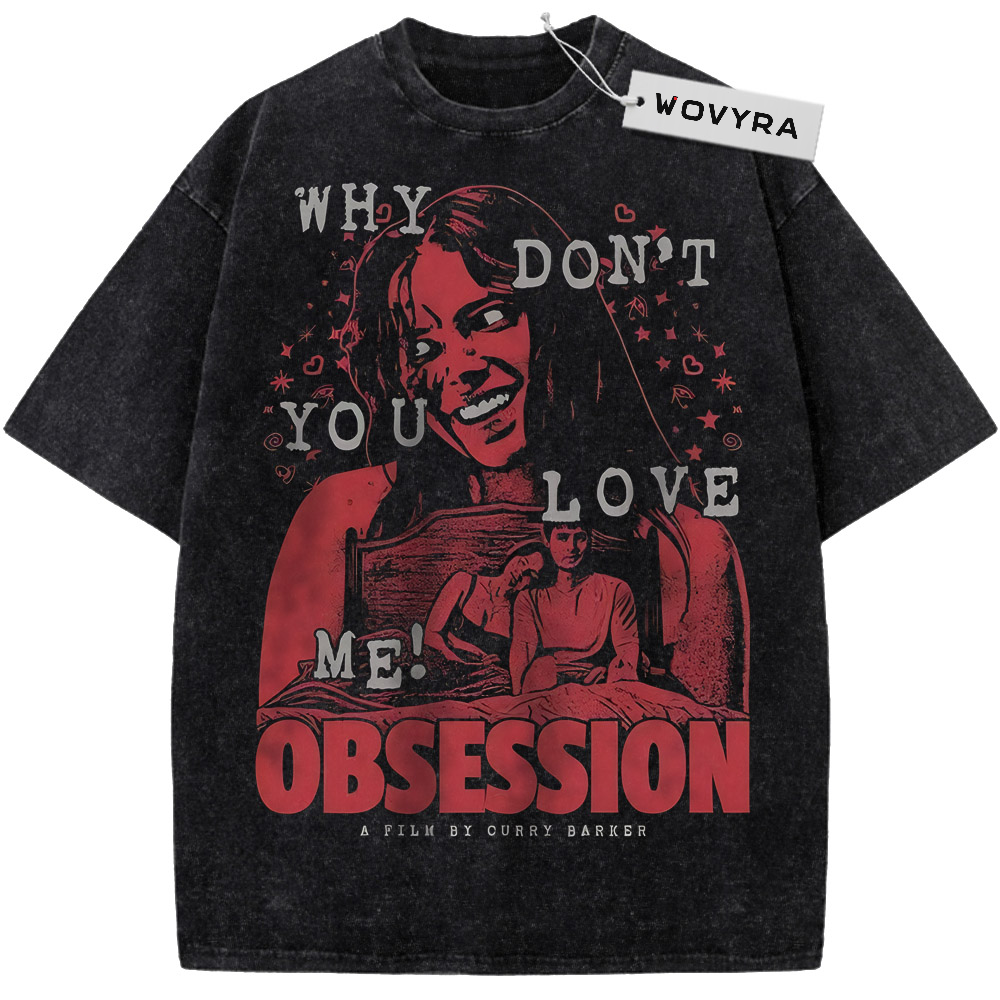 Vintage T-shirt featuring a red portrait and film-panel composition with contrasting pale lettering