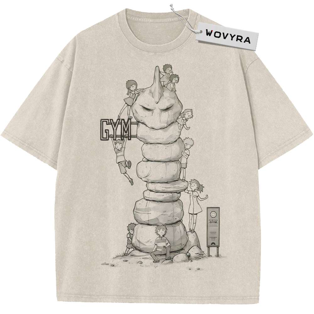 Vintage T-shirt featuring an Onix line drawing arranged vertically with small scene details