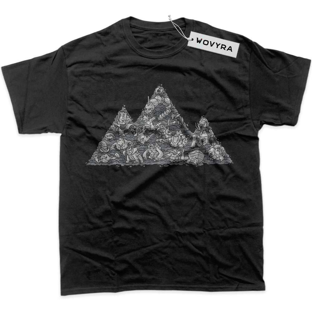 Black WOVYRA Rock-Type Pokemon Mountain Emblem Classic Tee