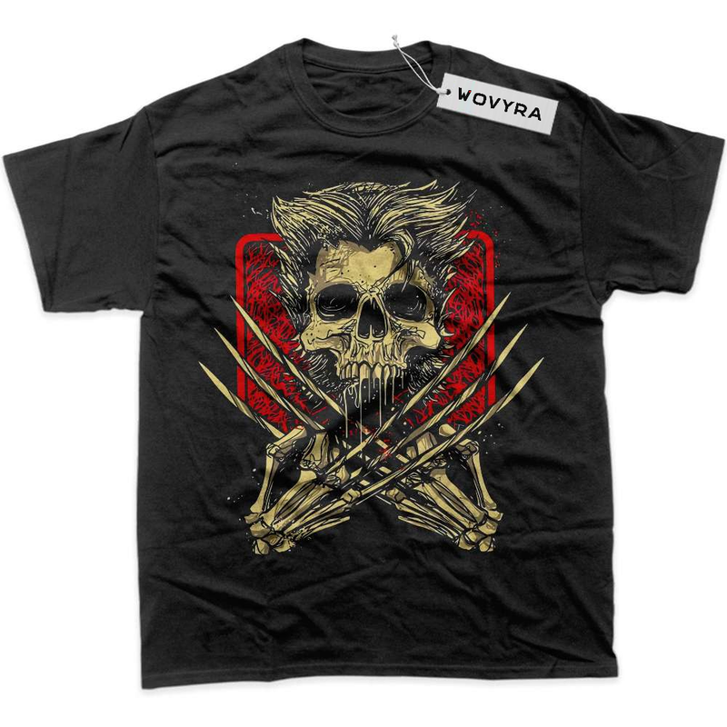Black WOVYRA Wolverine Skull & Crossed Claws Classic Tee