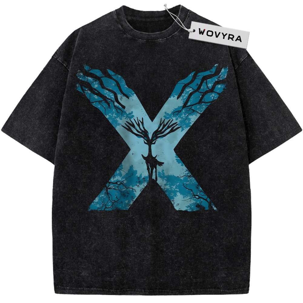 Black WOVYRA Xerneas Pokemon Blue X Vintage Tee