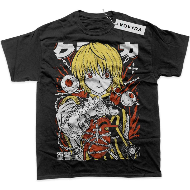 Black WOVYRA Kurapika Hunter x Hunter Chain Portrait Classic Tee