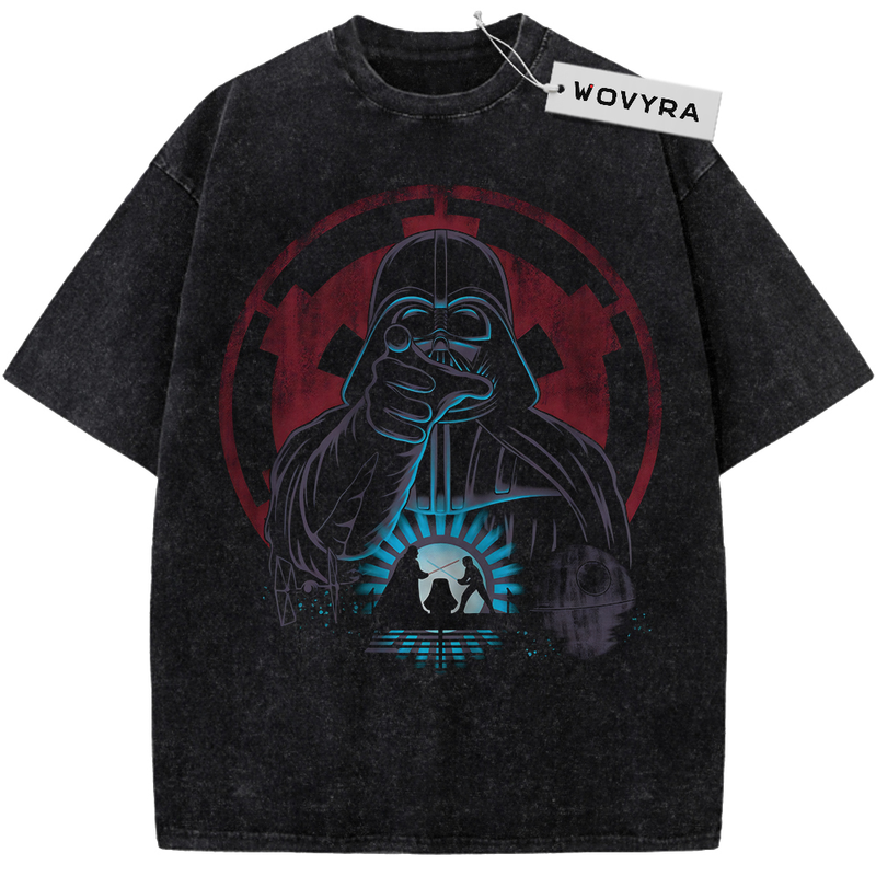 Black WOVYRA Darth Vader Star Wars Red Emblem Vintage Tee