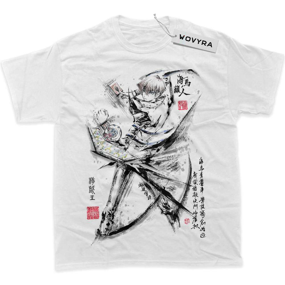 White WOVYRA Seto Kaiba Ink Portrait Classic Tee