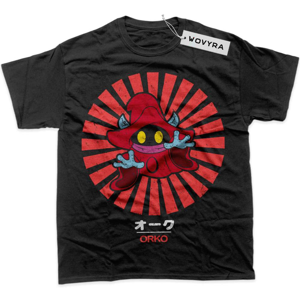 Black WOVYRA Orko Masters of the Universe Red Sunburst Classic Tee