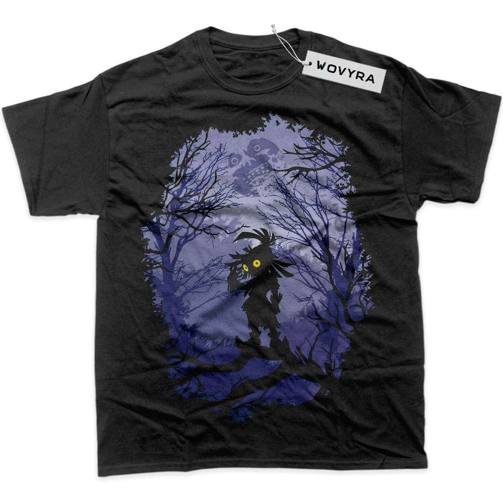 Black WOVYRA Zelda Majora's Mask Purple Forest Classic Tee