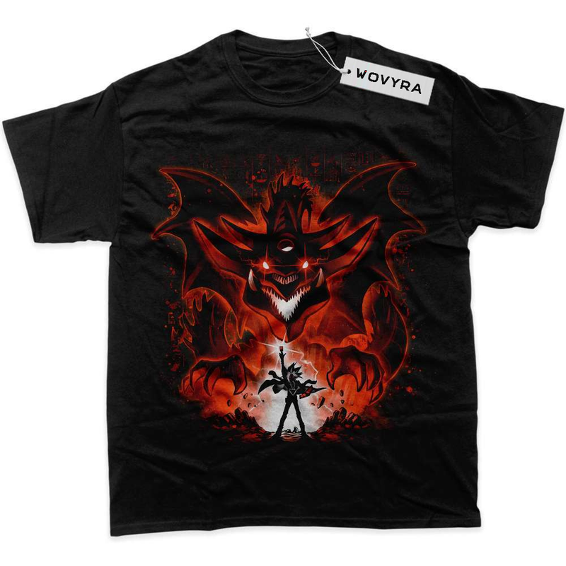 Black WOVYRA Yugi Muto Red Dragon Silhouette Classic Tee