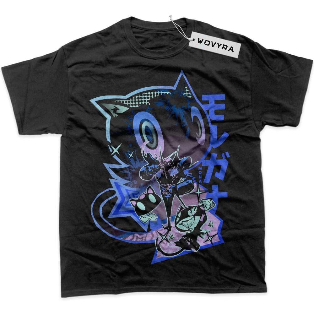 Black WOVYRA Morgana Persona Blue Portrait Classic Tee