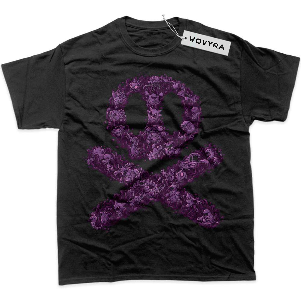 Black WOVYRA Poison-Type Pokemon Skull Emblem Classic Tee