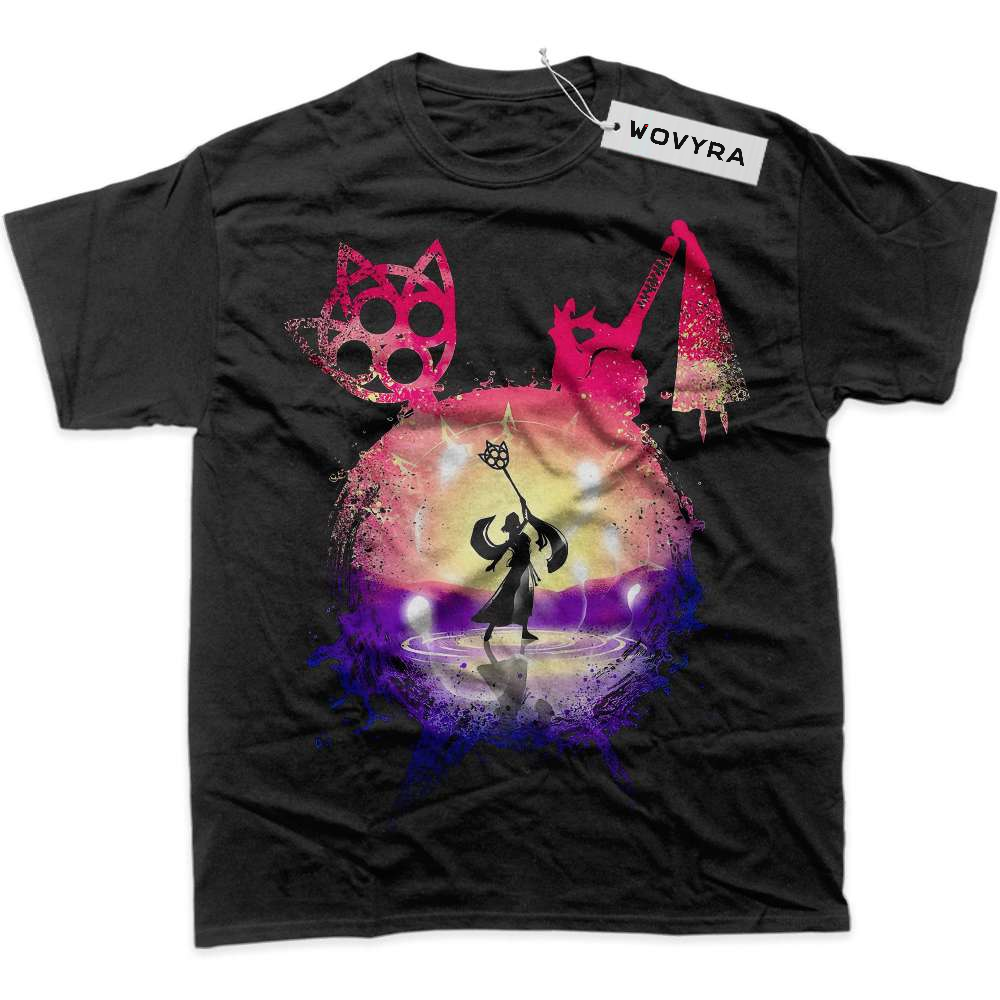 Black WOVYRA Yuna Final Fantasy Sunset Silhouette Classic Tee