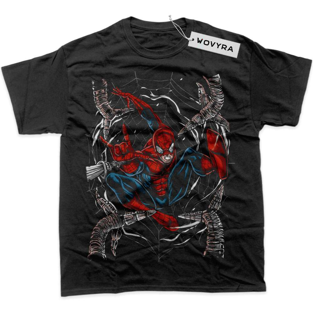 Black WOVYRA Spider-Man Mechanical Arms Classic Tee