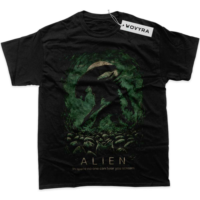 Black WOVYRA Alien Green Egg Chamber Classic Tee