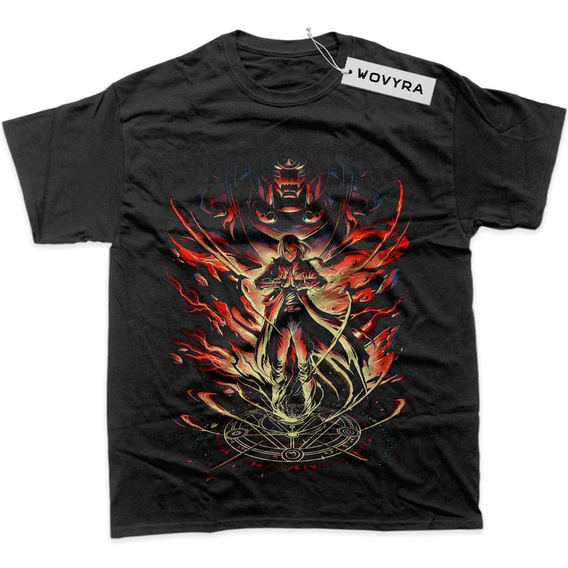 Black WOVYRA Elric Brothers Fullmetal Alchemist Flames Classic Tee
