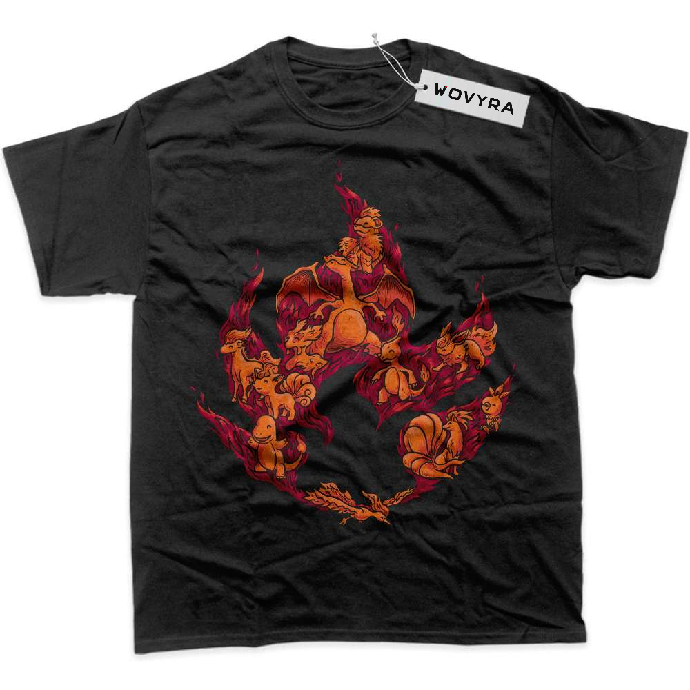 Black WOVYRA Fire-Type Pokemon Flame Emblem Classic Tee