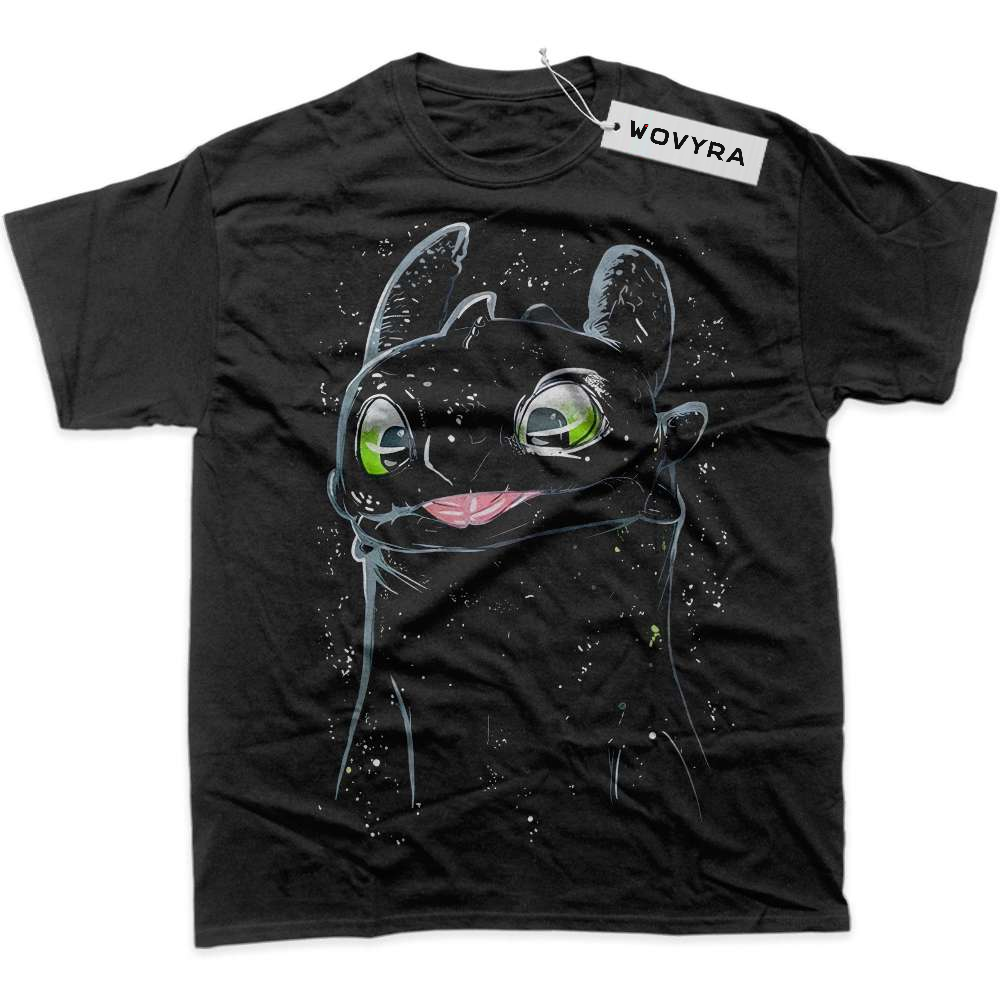 Black WOVYRA Toothless Green-Eyed Portrait Classic Tee