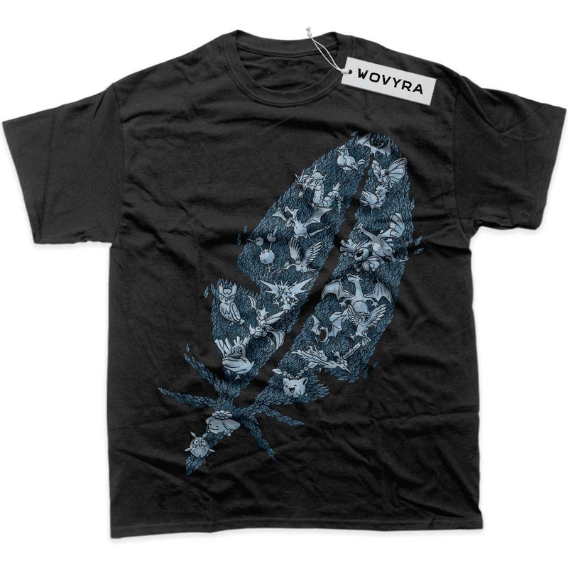 Black WOVYRA Flying-Type Pokemon Feather Emblem Classic Tee