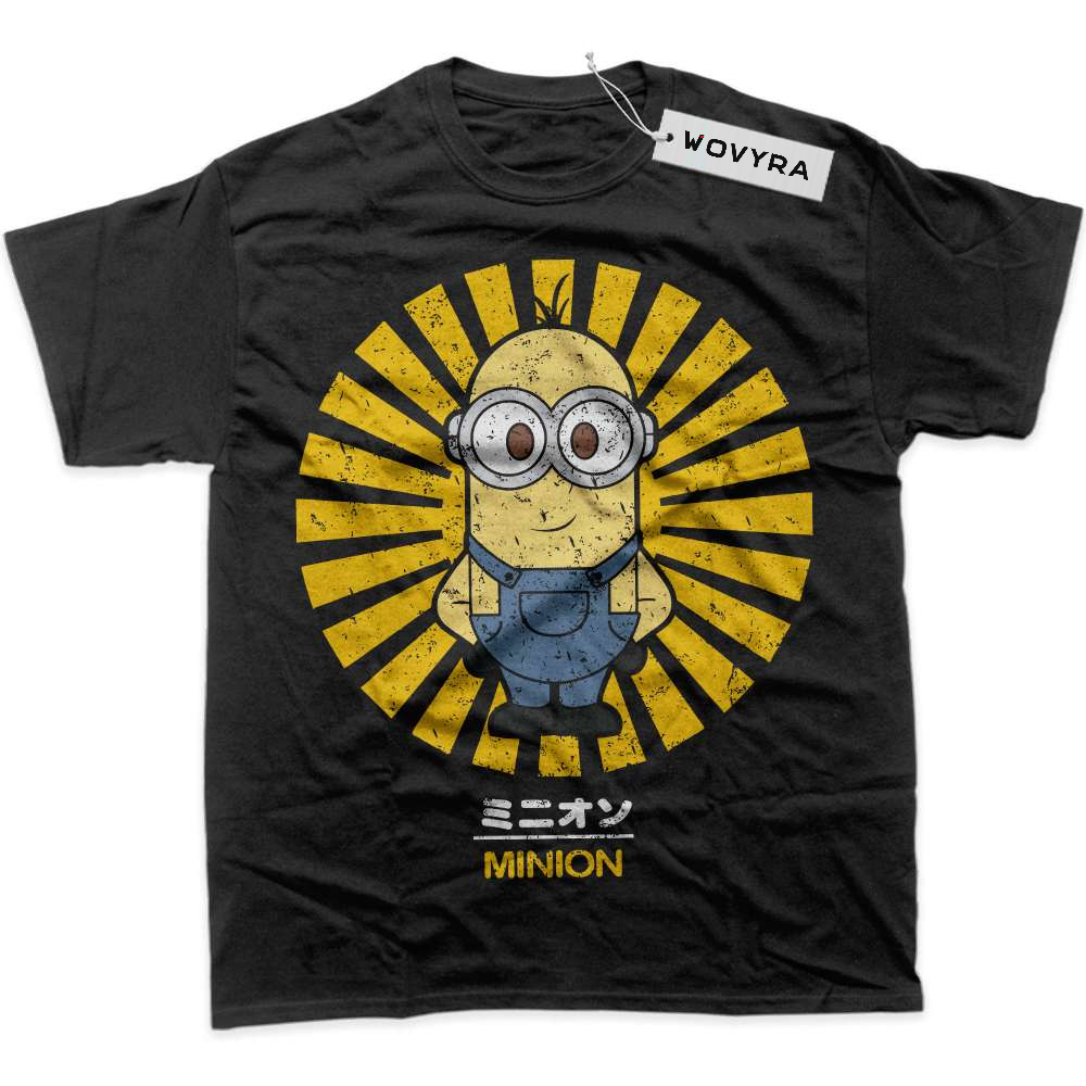 Black WOVYRA Minion Yellow Sunburst Classic Tee