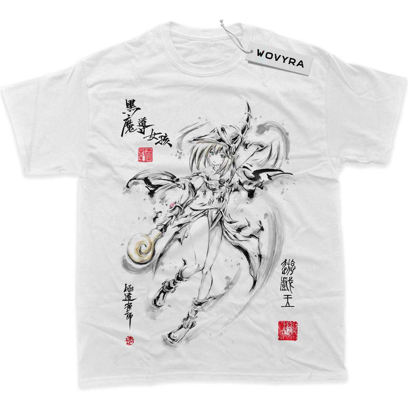 White WOVYRA Dark Magician Girl Ink Illustration Classic Tee