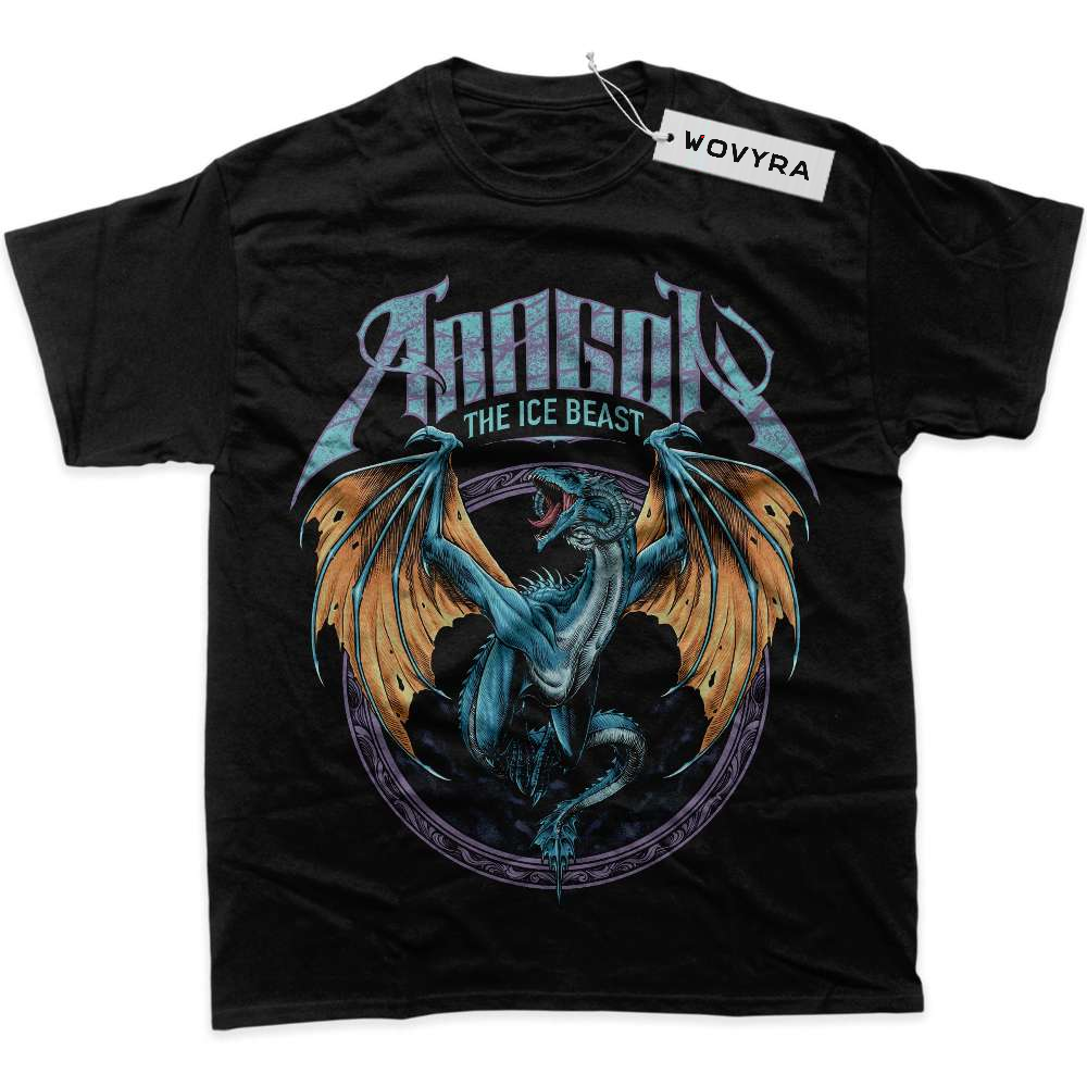 Black WOVYRA Ice Beast Winged Dragon Classic Tee