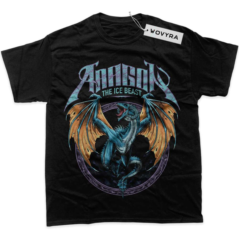 Black WOVYRA Ice Beast Winged Dragon Classic Tee